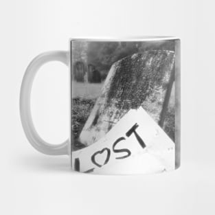 Tombstone and Lost Sign in Graveyard Mug